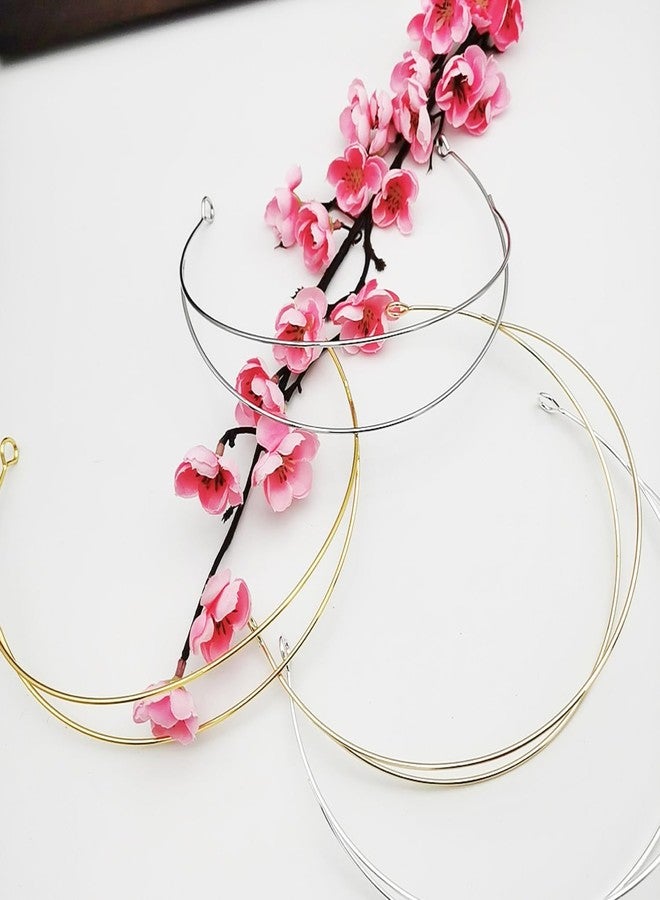 ArrErr 4 Pack Tiara Crown Headband Hoops 2 Layer Metal Wire Plain Base Stand DIY Parts for Mardi Gras Headbands Flapper Headpiece Feather Fascinator Women's Goddess Halo Crown Cocktail Tea Party Headwear - Image 4